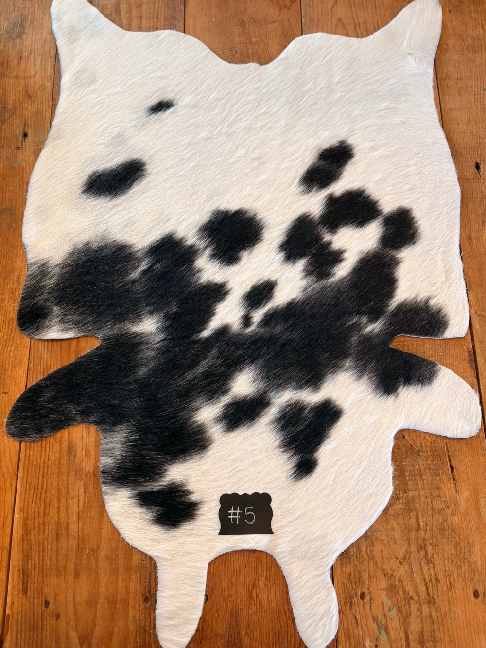 Black and White Cowhide Mini Rug